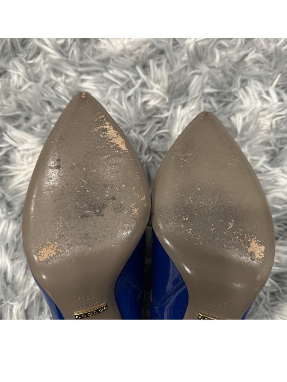 Gucci Blue Patent Leather Pointed Toe Booties 37.5 - Picture 6 of 11